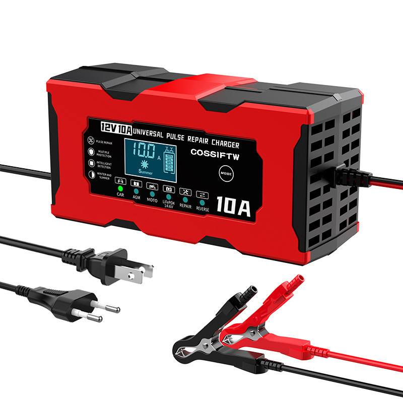 電池維護(hù)12V 10A電池充電器卡車和摩托車應(yīng)急工具包